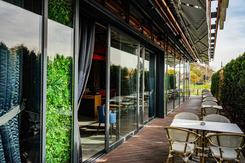 Glazed restaurant terrace