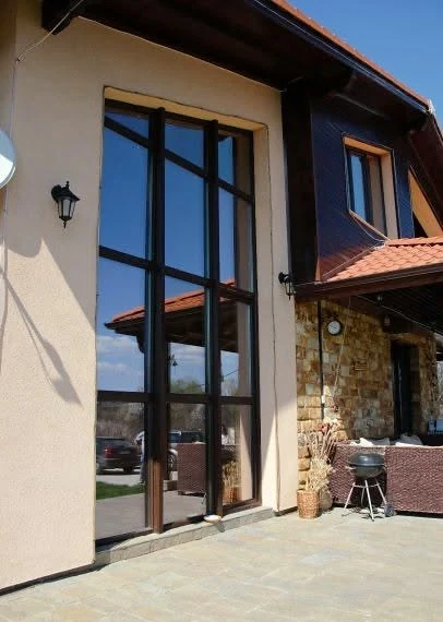 Tall glazing in a detached house