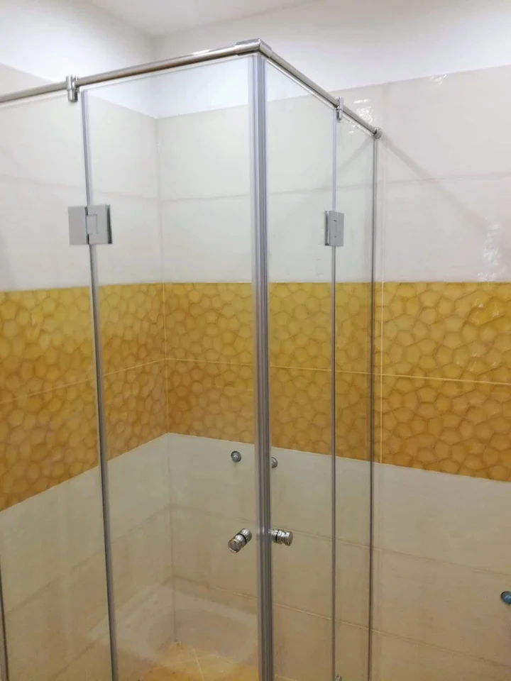 Glass shower enclosure — overall view