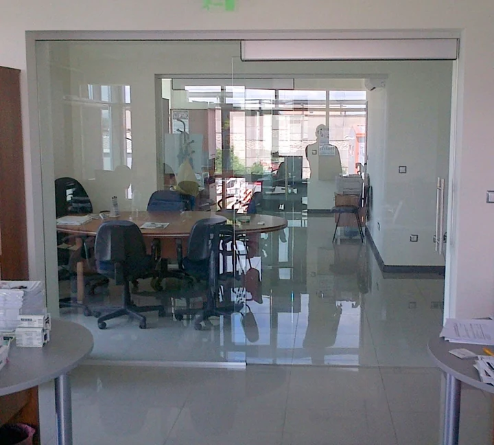 Glass office partition