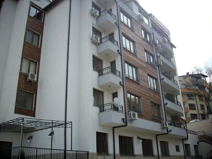 Residential building with windows and balconies